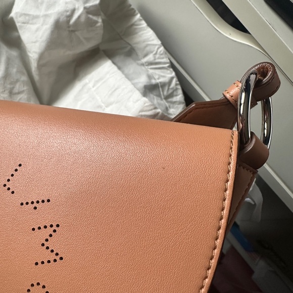 Stella McCartney Perforated Logo Saddle Bag Camel - Picture 8 of 13